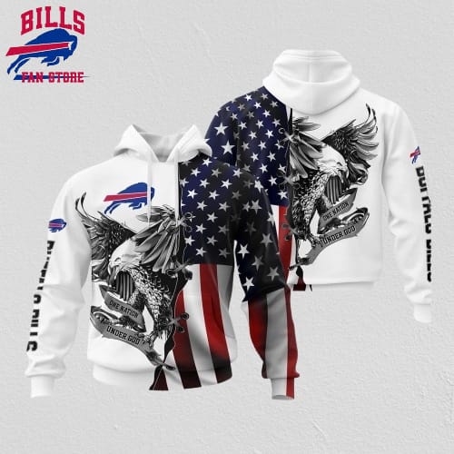 NFL Buffalo Bills 3D Hoodie Usa Flag Eagle Score Big On Game Day
