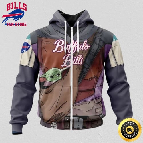 NFL Buffalo Bills All Over Print Zip Hoodie 3D Specialized Mandalorian And Baby Yoda Unisex Hoodies