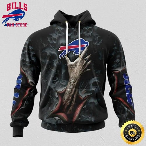 NFL Buffalo Bills Hoodie Special Horror Skull Art Design Halloween 3D Hoodie Unisex Hoodie