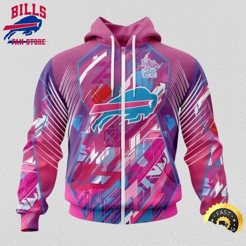 NFL Buffalo Bills I Pink All Over Print Zip Hoodie 3D I Can Fearless Again Breast Cancer For Breas Cancer Survivors