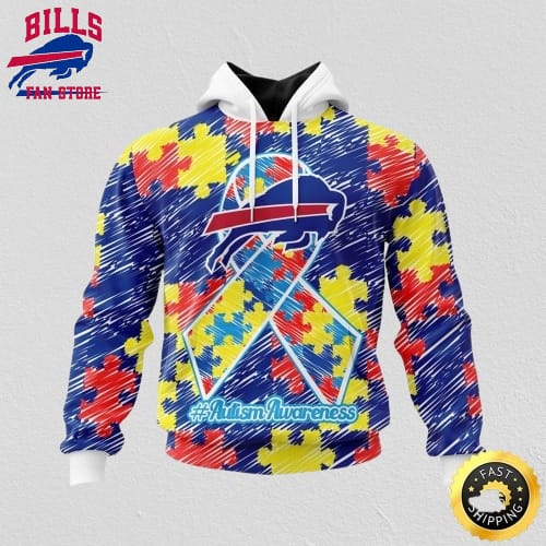 NFL Buffalo Bills Puzzle Autism Awareness All Over Print 3D Hoodie Unisex Hoodie