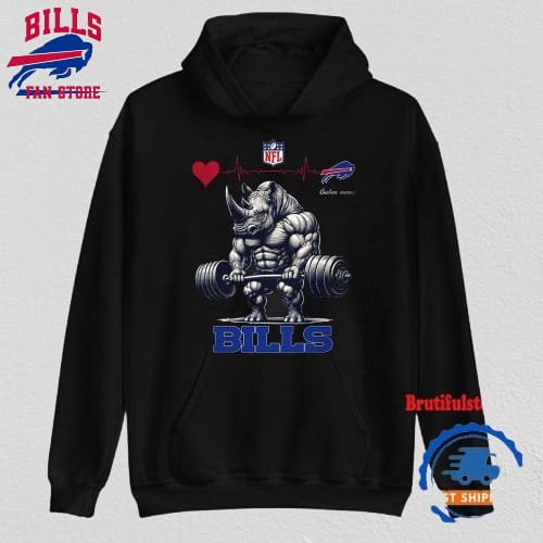 NFL Buffalo Bills Team Funny Rhinoceros Powerlifting Hoodie Shirt