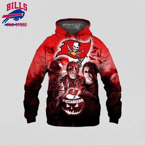 NFL Tampa Bay Buccaneers All Over Print 3D Hoodie Halloween Horror Night Gift For Football Fans