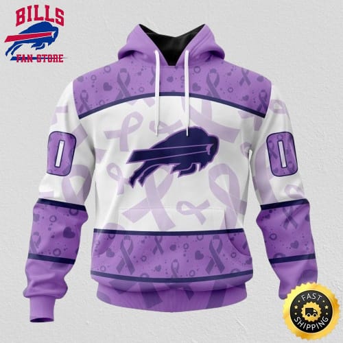 Personalized NFL Buffalo Bills All Over Print 3D Hoodie Special Lavender Fights Cancer Unisex Hoodie