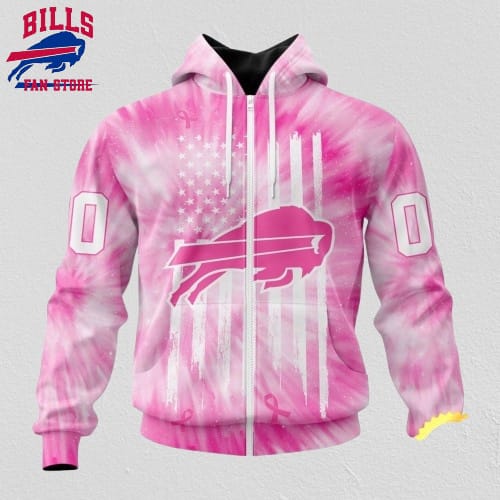 Personalized NFL Buffalo Bills All Over Print Zi Hoodie 3D Special Pink Tie Dye Unisex Hoodie