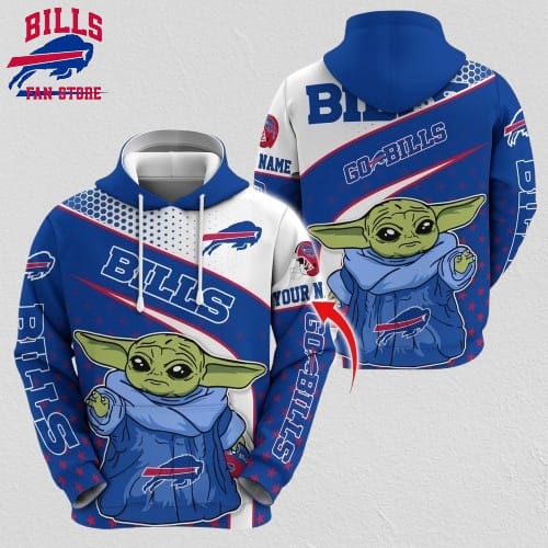 Personalized NFL Buffalo Bills Hoodie Baby Yoda All Over Print Hoodie