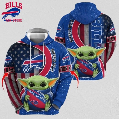 Personalized NFL Buffalo Bills Hoodie Baby Yoda Unisex Hoodie For Fans