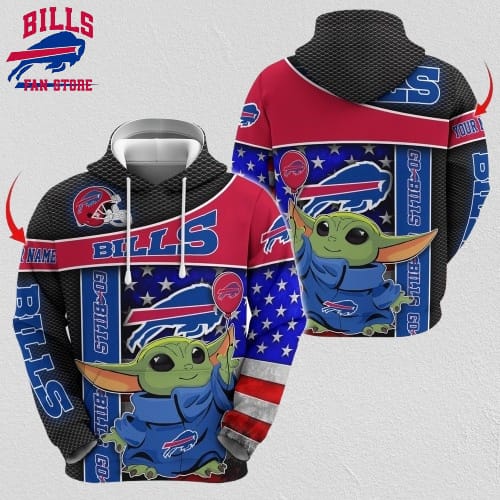 Personalized NFL Buffalo Bills Hoodie Baby Yoda Unisex Hoodie