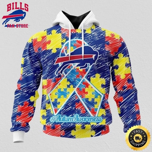 NFL Autism Hoodie Buffalo Bills Special Autism Awareness Design All Over Print 3D Hoodie