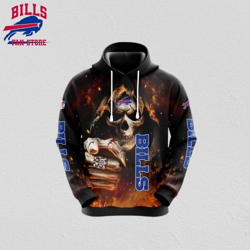 NFL Buffalo Bills 3D Hoodie All Over Print Skull Embrace Team Pride