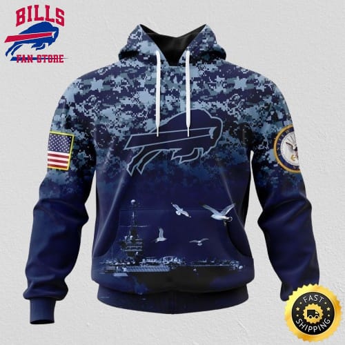 NFL Buffalo Bills 3D Hoodie Honor US Navy Veterans Stylish Gear For Fans
