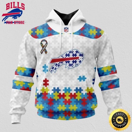 NFL Buffalo Bills All Over Print 3D Hoodie Autism Awareness Design Unisex Hoodie