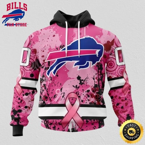 NFL Buffalo Bills All Over Print 3D Hoodie I Pink I Can In October We Wear Pink Breast Cancer Unisex Hoodie